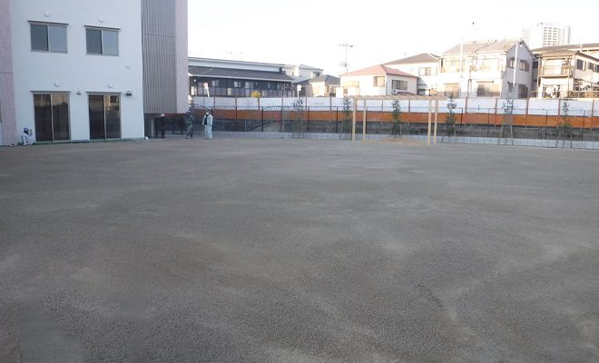 正雀ひかり保育園 園庭整備工事 ソイルリサイクル工業 正雀ひかり保育園 園庭整備工事 ソイルリサイクル工業
